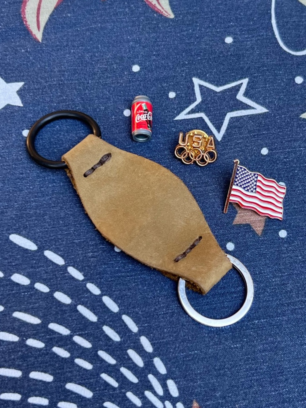 Leather Keychain and Pin Bundle